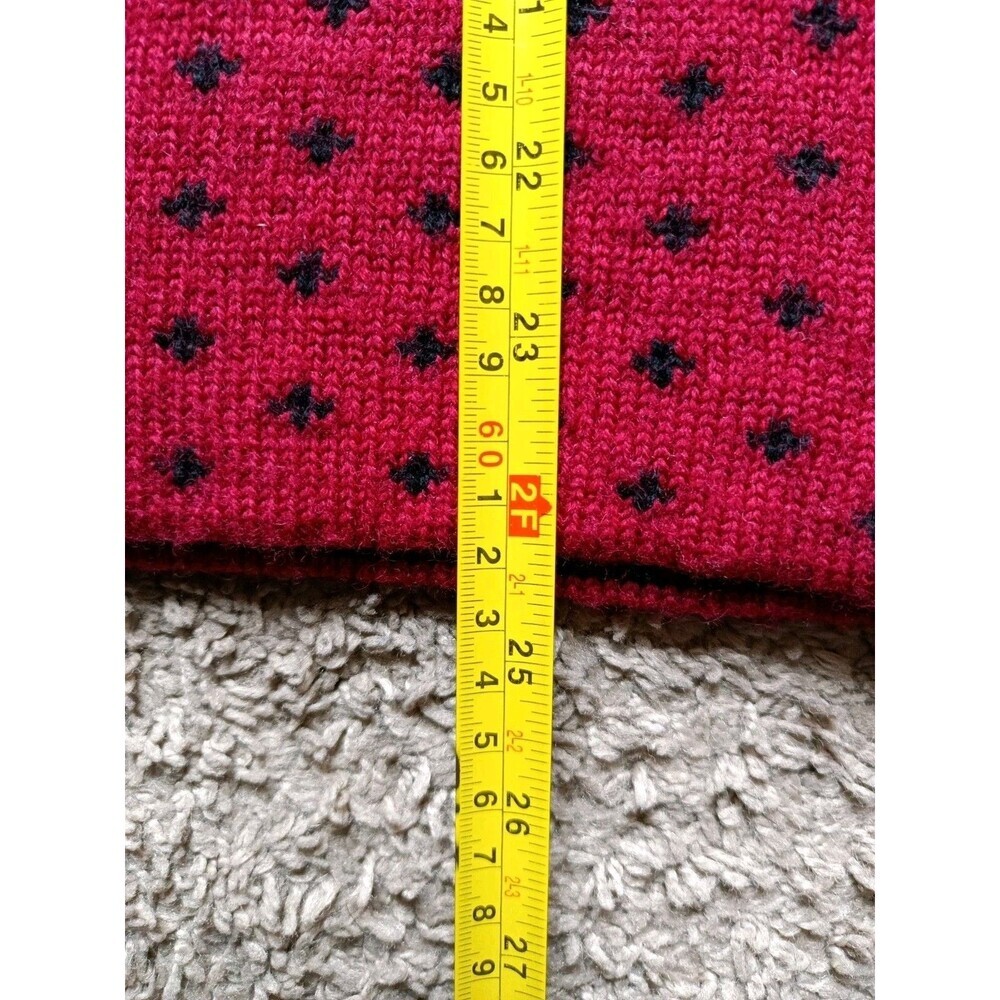 lands End Cardigan Sweater Men's Small Full Zip Wool Red Long Sleeve - Picture 11 of 11